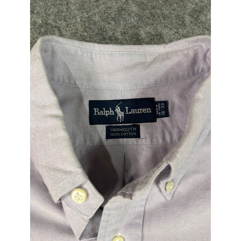 Ralph Lauren Long Sleeve‎ Button Down Shirt Mens 16-33 Lavender Pony Logo - Picture 4 of 8